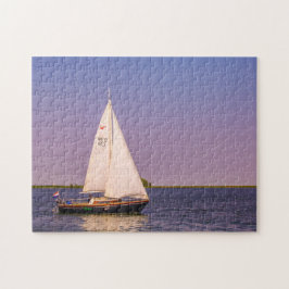 Puzzle Hermoso barco de vela al atardecer, Países Bajos