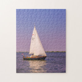 Puzzle Hermoso barco de vela al atardecer, Países Bajos