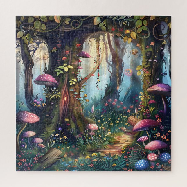 Puzzle Hermoso bosque encantado (Vertical)