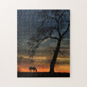 Puzzle Hermoso caballo y roble