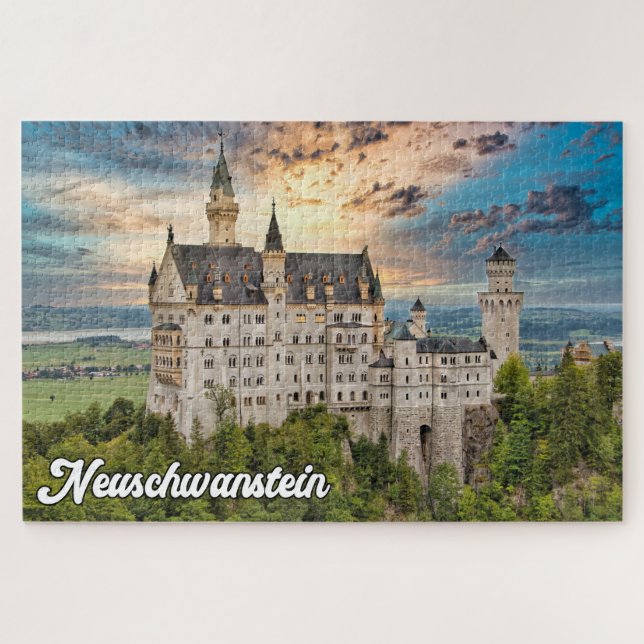 Puzzle Hermoso castillo de Neuschwanstein, Alemania (Horizontal)
