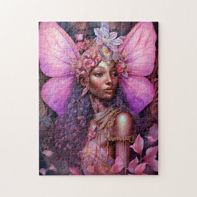 Puzzle Hermoso Chica de hadas negras Fantasy Art (Vertical)