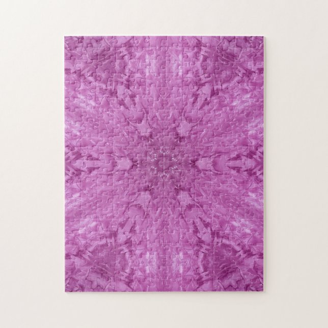 Puzzle Hermoso Chica Rosa Lace Kaleidoscope Patrón (Vertical)