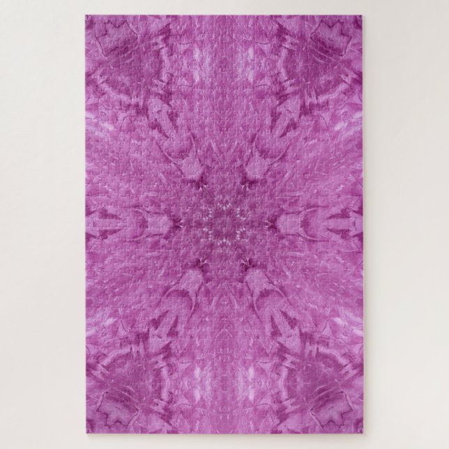 Puzzle Hermoso Chica Rosa Lace Kaleidoscope Patrón (Vertical)