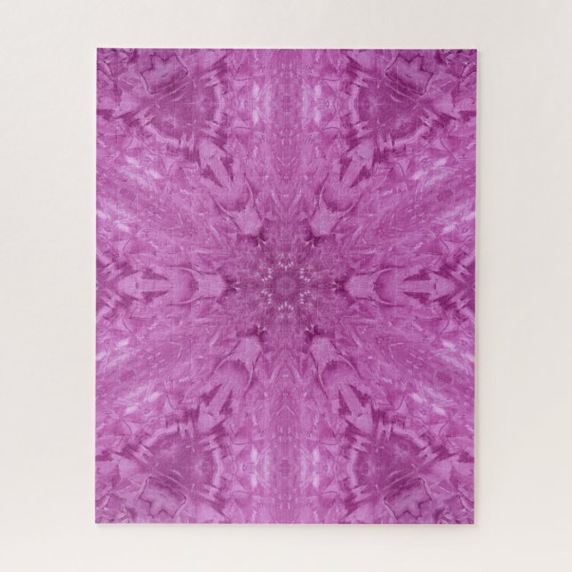 Puzzle Hermoso Chica Rosa Lace Kaleidoscope Patrón (Vertical)