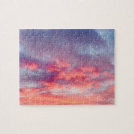 Puzzle Hermoso cielo Naranja rojo y rojo de verano