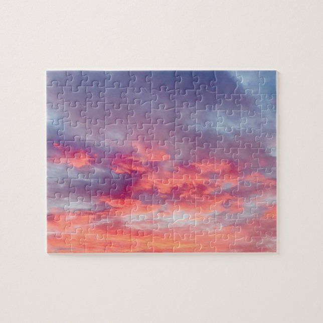 Puzzle Hermoso cielo Naranja rojo y rojo de verano (Horizontal)