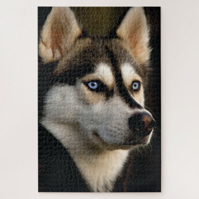 Puzzle Hermoso Cojín decorativo Husky (Vertical)