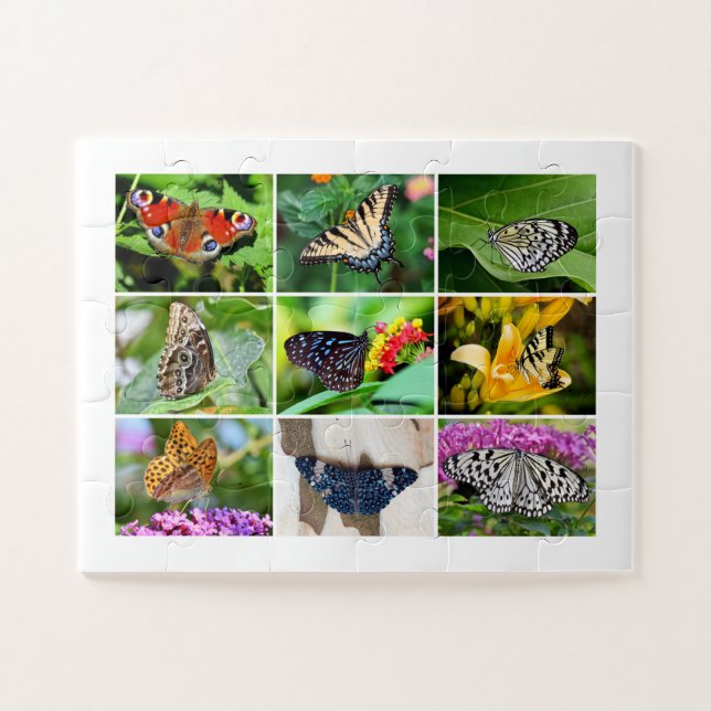 Puzzle Hermoso Collage de fotos Mariposas, 4, 30 Pcs (Horizontal)