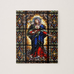 Puzzle Hermoso Corazón Sagrado Religioso de la Virgen Ma