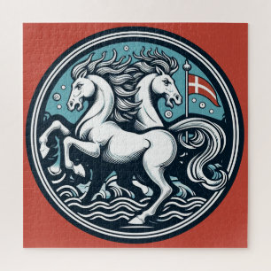 Puzzle "Hermoso Dinamarca Caballos místicos" 19