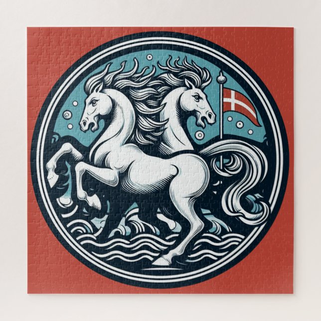 Puzzle "Hermoso Dinamarca Caballos místicos" 19 (Vertical)