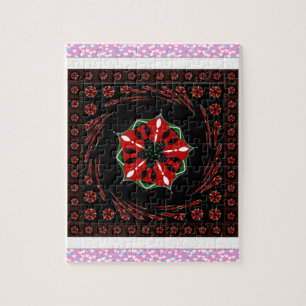 Puzzle Hermoso diseño de corazones de amor en rosa, azul