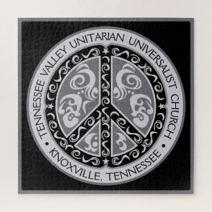 Puzzle Hermoso diseño de signo de paz en blanco y negro
