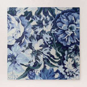 Puzzle Hermoso diseño floral en tonos azules