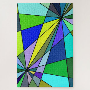 Puzzle Hermoso diseño gráfico como vidrio manchado en un