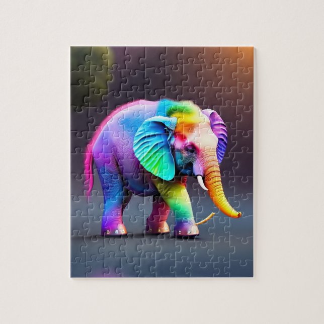 Puzzle Hermoso elefante de color (Vertical)