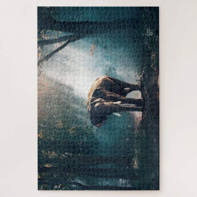Puzzle Hermoso elefante en el bosque (Vertical)