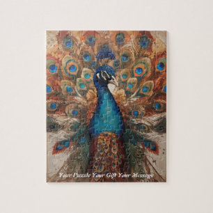 Puzzle Hermoso Esplendor Majestuoso: el pavo real Boho