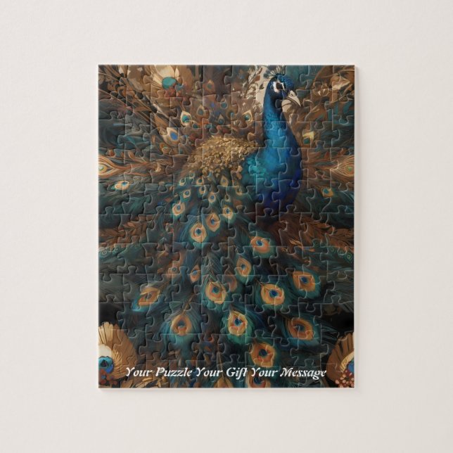 Puzzle Hermoso Esplendor Majestuoso: el pavo real Boho (Vertical)