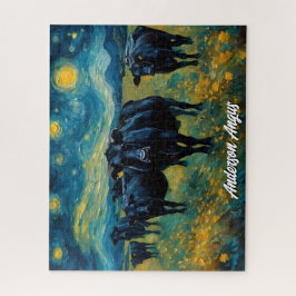 Puzzle Hermoso ganado negro de ángulos