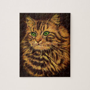 Puzzle hermoso gato de mantillo de pelo largo