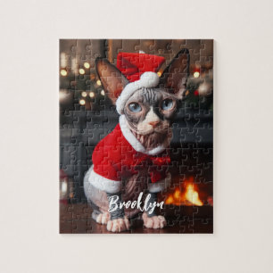 Puzzle Hermoso gato Sfinx en un Sombrero