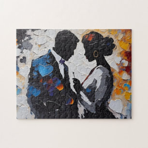 Puzzle Hermoso hombre y mujer romántico afroamericano