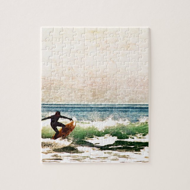 Puzzle Hermoso Huntington Beach Surfer Riding Waves (Vertical)