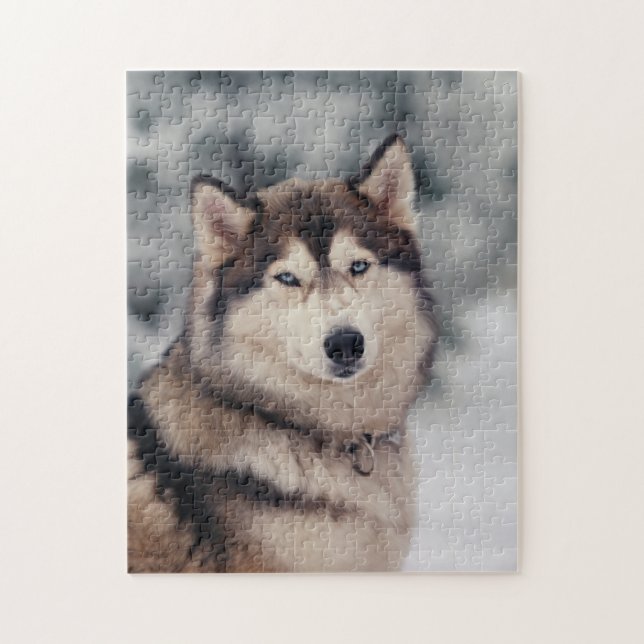 Puzzle Hermoso Husky al aire libre (Vertical)
