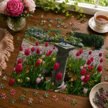 Hermoso jardín de flores