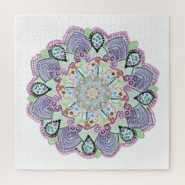 Puzzle Hermoso jardín Doily Mandala Art