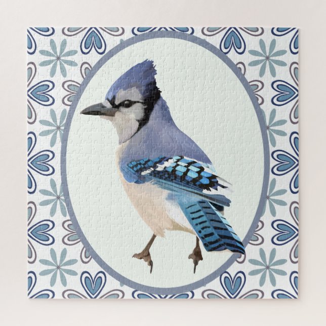 Puzzle Hermoso Jay Bird Azul (Vertical)