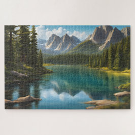 Puzzle Hermoso lago con reflexiones