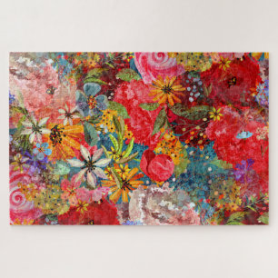 Puzzle Hermoso Modelo Floral Brillante Abstracto Abstract