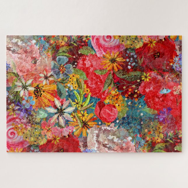 Puzzle Hermoso Modelo Floral Brillante Abstracto Abstract (Horizontal)