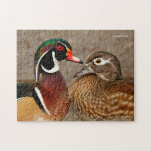 Puzzle Hermoso momento conmovedor entre patos de madera