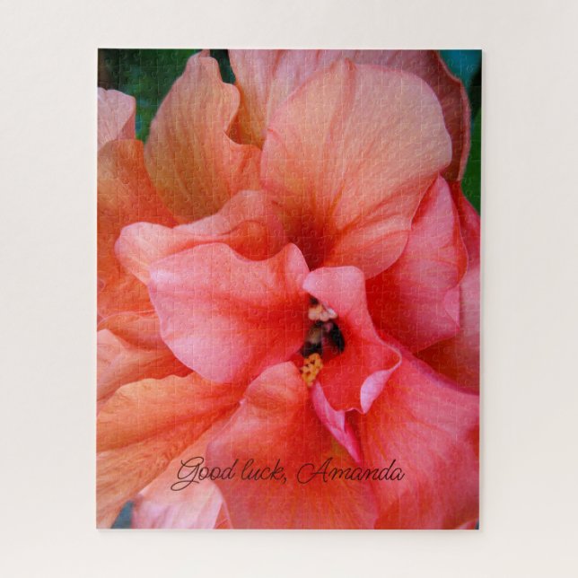 Puzzle Hermoso nombre personalizado de Naranja de coral H (Vertical)