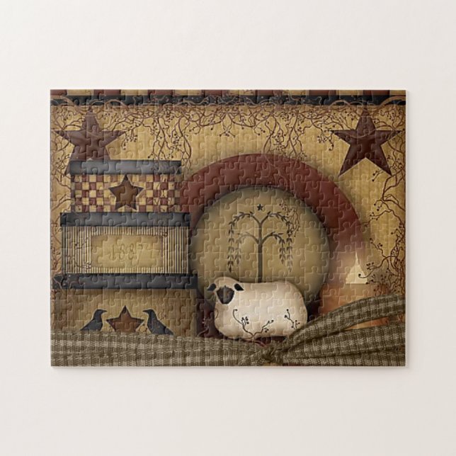 Puzzle Hermoso país/Ilustracion primitivo (Horizontal)