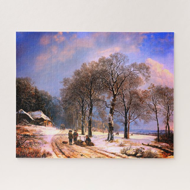 Puzzle Hermoso paisaje de nieve de arte fino (Horizontal)