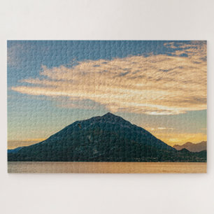 Puzzle Hermoso paisaje del lago Como al atardecer, Italia