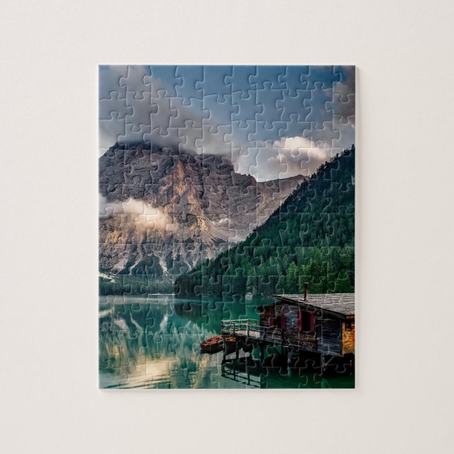 Puzzle Hermoso paisaje montañoso y lacustre de Italia (Vertical)