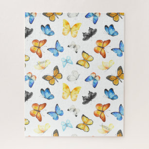 Puzzle Hermoso patrón de mariposa con nombre