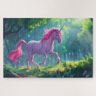 Puzzle hermoso personalizado de unicornio de caballo rosa