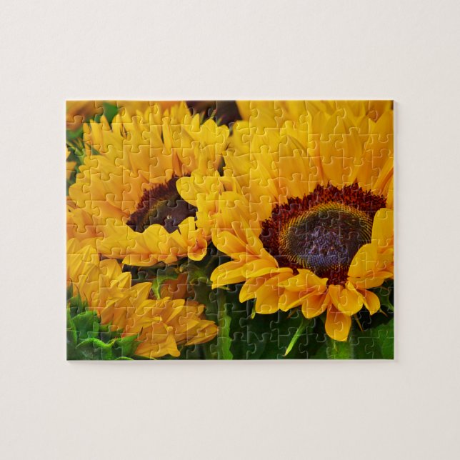 Puzzle Hermoso ramo de girasoles amarillos y naranjas (Horizontal)