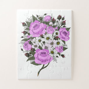 Puzzle Hermoso ramo de rosas rosadas
