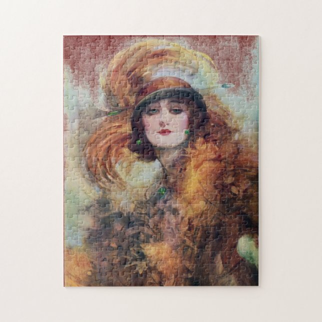 Puzzle Hermoso retrato vintage de mujer (Vertical)