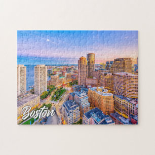 Puzzle Hermoso Skyline Boston, Massachusetts, EE. UU.
