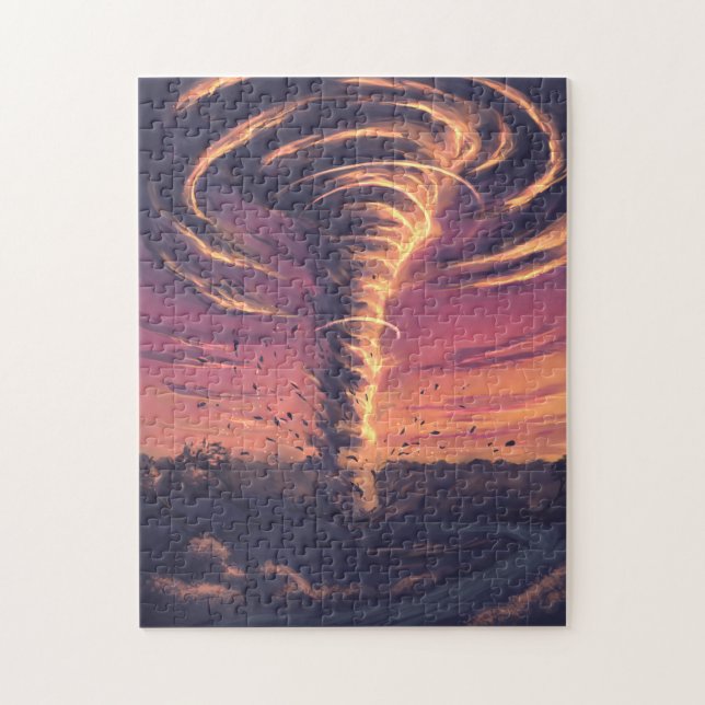 Puzzle Hermoso tornado al atardecer (Vertical)