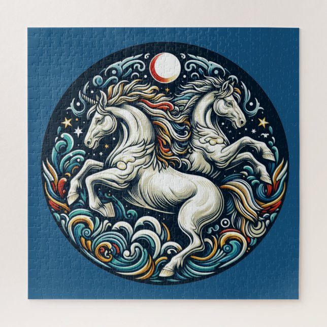 Puzzle "Hermosos Caballos místicos "28 " (Vertical)